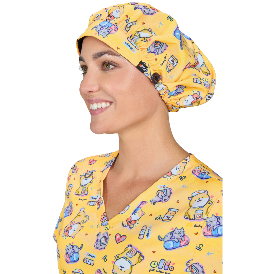 Gorro Medical Cuties Estilo Bouffant - Koi Next Gen