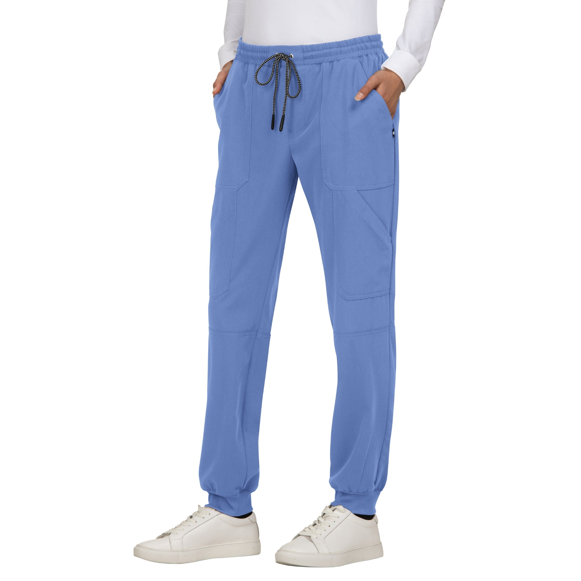 Pantalones jogger de sarga elástica con grandes bolsillos